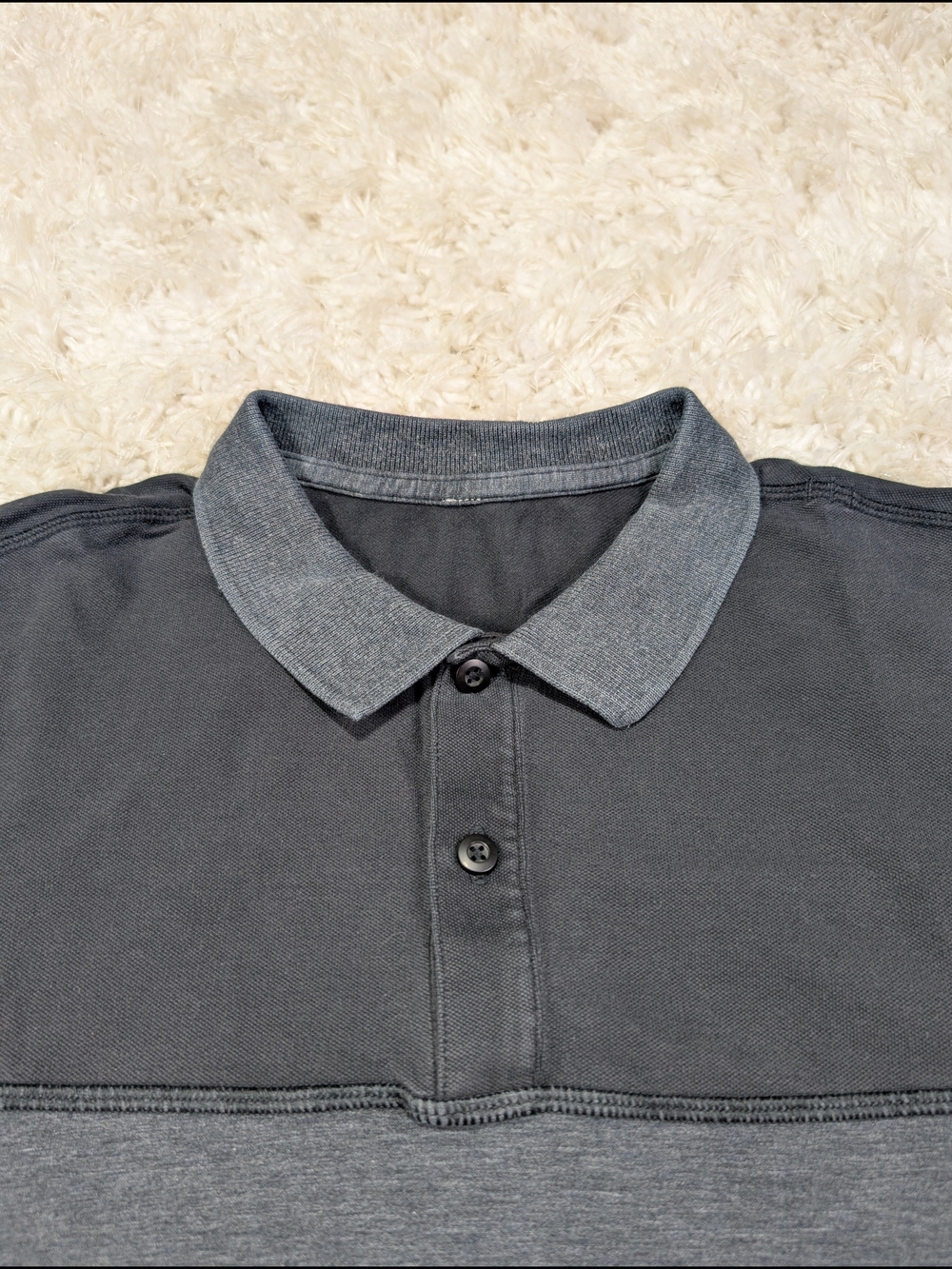 lululemon athletica Men's Two-Tone Charcoal and Heather Polo